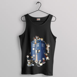 Cats Police Box Tardis Black Tank Top 13th Doctor Who