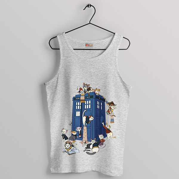 Cats Police Box Tardis Sport Grey Tank Top 13th Doctor Who