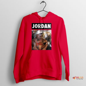 Michael Jordan Champions Cry Red Hoodie NBA Legend