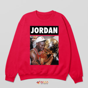 Michael Jordan Champions Trophy Red Sweatshirt Legend NBA