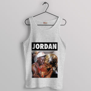 Michael Jordan Trophy NBA Cry Sport Grey Tank Top Chicago Bulls