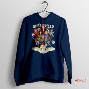 Shes Got Help Female Marvel Navy Hoodie Avengers Movie