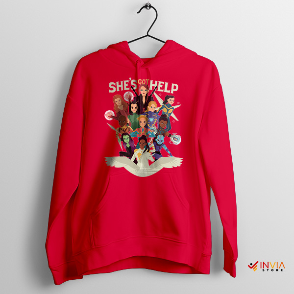 Shes Got Help Female Marvel Red Hoodie Avengers Movie