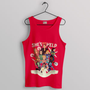 Shes Got Help Quote Endgame Red Tank Top Avengers