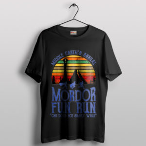 Sunset Mordor Fun Run Black Tshirt The Lord of the Rings Middle Earth