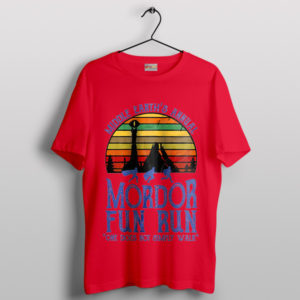 Sunset Mordor Fun Run Red Tshirt The Lord of the Rings Middle Earth