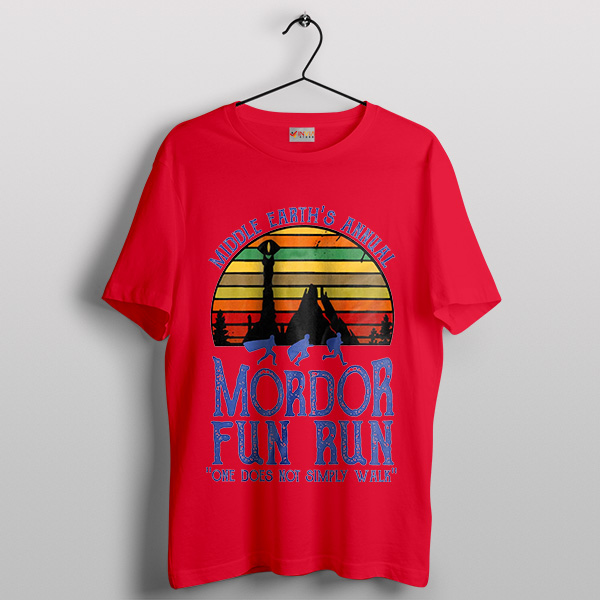 Sunset Mordor Fun Run Red Tshirt The Lord of the Rings Middle Earth