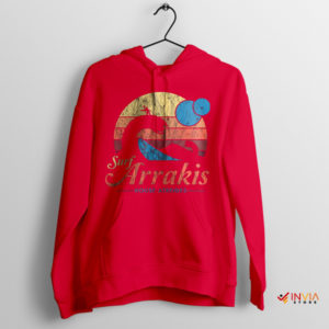 Visit Arrakis Dune Part 2 Red Hoodie Map of Planet