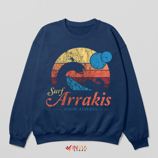 Visit Arrakis Sunset Dune Planet Navy Sweatshirt Movie