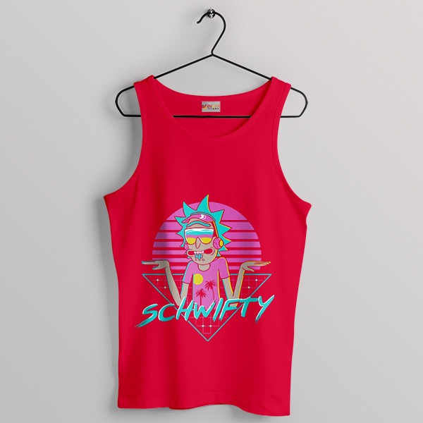 80s Retro Schwifty Rick Morty Red Tank Top Synthwave