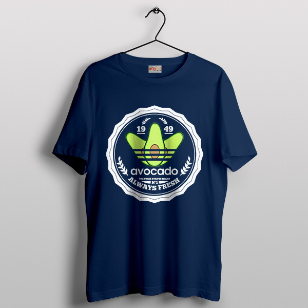Avocado Holic Fresh Navy Tshirt Meme Adidas Logo