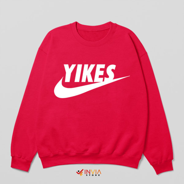 Drake Kanye Yikes Nike Red Sweatshirt Funny Meme