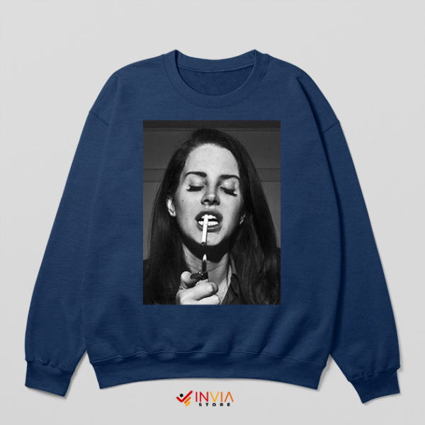 Face Shape Lana Del Rey Smoking Navy Sweatshirt Merch