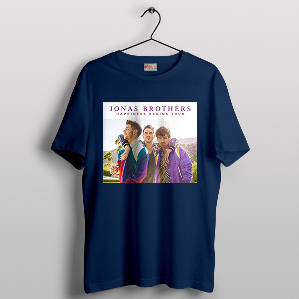 Jonas Brothers Tour Gift Ideas Navy T-Shirt Happiness Begins