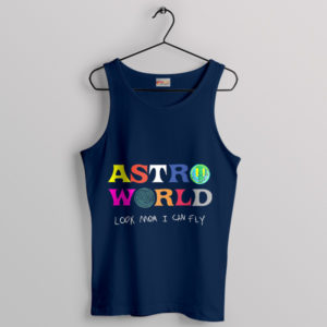 Look Mum I Can Fly Travis Navy Tank Top Astroworld Merch