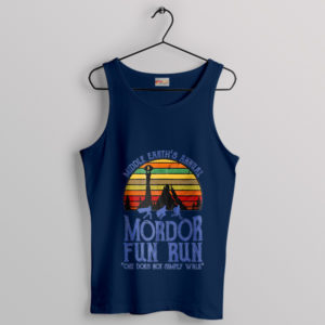 Mordor Fun Run Sunset Navy Tank Top Middle Earth Visit