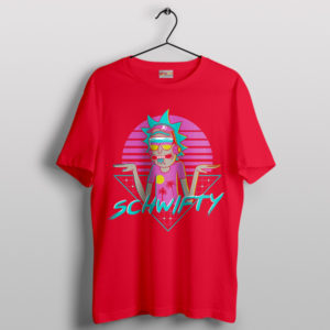Rick Synthwave 80s Retro Red T-Shirt Get Schwifty Episode