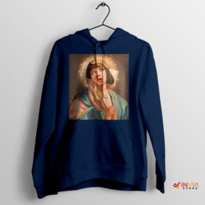 Saint Jesus Meme Mia Wallace Navy Hoodie