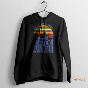 Sunset Middle Earth Mordor Fun Run Black Hoodie The Hobbit