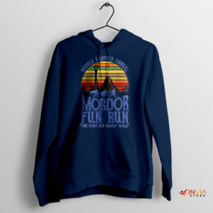 Sunset Middle Earth Mordor Fun Run Navy Hoodie The Hobbit
