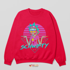 Synthwave 80s Retro Get Schwifty Red Sweatshirt Rick Morty