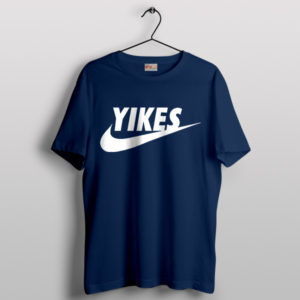 Yikes Kanye West Nike Navy T-Shirt Funny Just Do It Logo