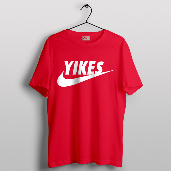 Yikes Kanye West Nike Red T-Shirt Funny Just Do It Logo