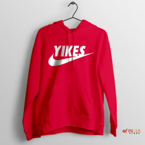 Yikes Meme Kanye West Nike Red Hoodie Funny Apparel