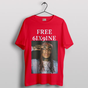 Free 6ix9ine Red Tshirt Merch Latest Song