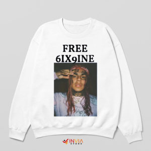 Free Tekashi 6ix9ine Graphic White Sweatshirt