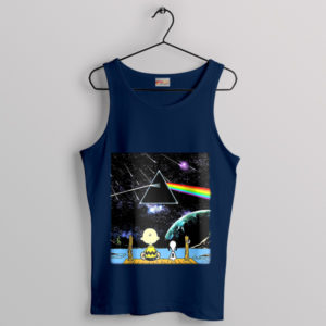 Pink Floyd Snoopy Time Live Navy Tank Top Dark Side Album