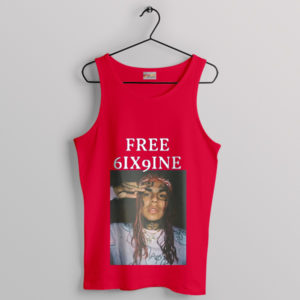 Poster Art Free 6ix9ine Petition Red Tank Top