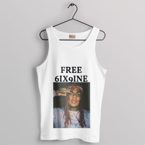 Poster Art Free 6ix9ine Petition White Tank Top