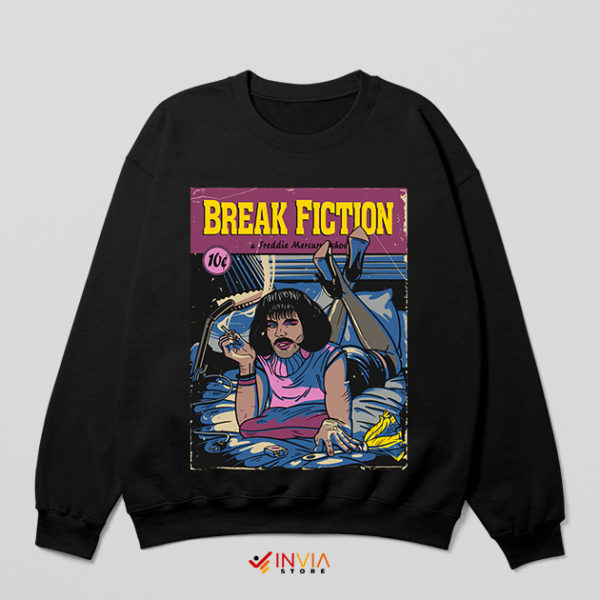 Diner Pulp Fiction Freddie Mercury Black Sweatshirt Movie Parody