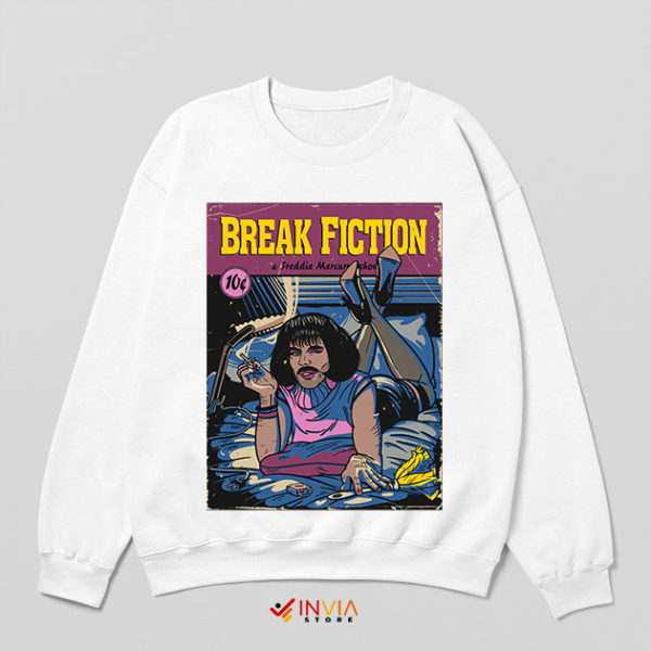 Diner Pulp Fiction Freddie Mercury White Sweatshirt Movie Parody