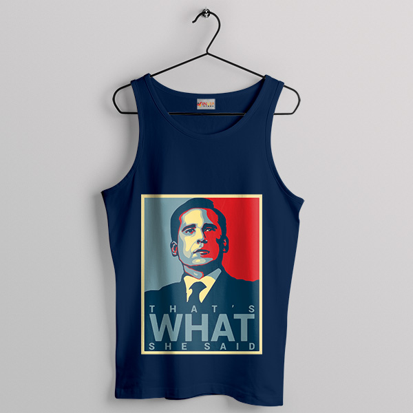Funny Michael Scott Office Navy Tank Top That's What She Said