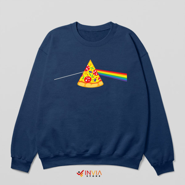 Funny Pizza Pink Floyd Music Navy Sweatshirt Dark Side