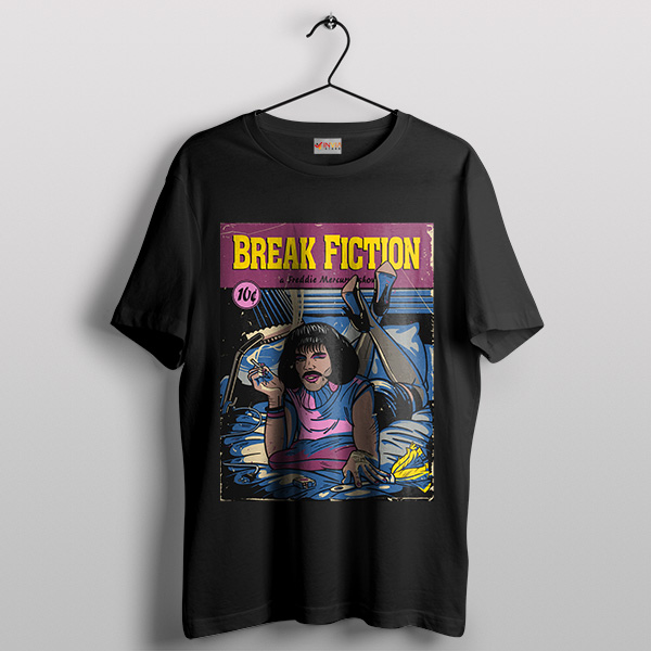 Movie Pulp Fiction Freddie Mercury Black T-Shirt Break Fiction