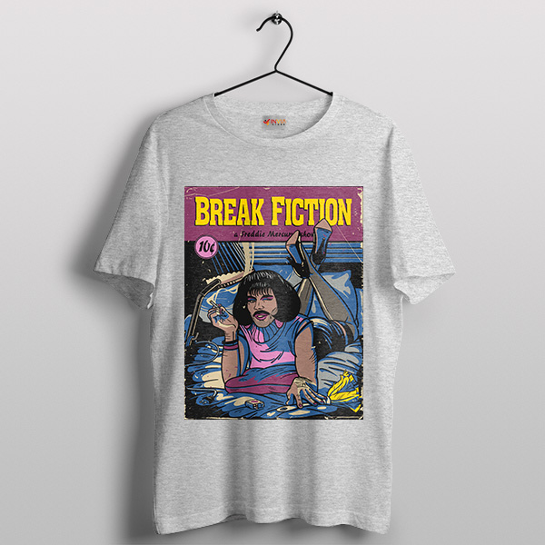 Movie Pulp Fiction Freddie Mercury Sport Grey T-Shirt Break Fiction