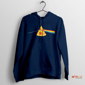 Pizza Pink Floyd Triangle Prism Navy Hoodie Music