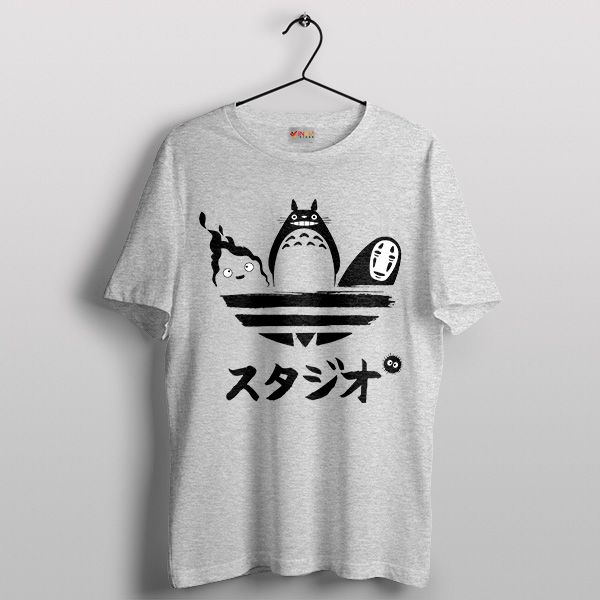 Studio Ghibli Characters Adidas Logo T-Shirt Totoro