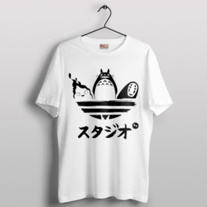 Studio Ghibli Characters Adidas Logo White T-Shirt Totoro