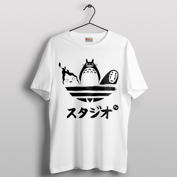 Studio Ghibli Characters Adidas Logo White T-Shirt Totoro