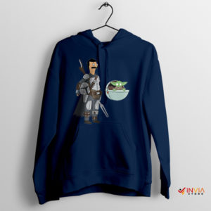 Boba Fett Bobs Burgers Meme Navy Hoodie The Mandalorian