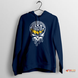 Live Grateful Dead Timeline Navy Hoodie Rock Band Merch