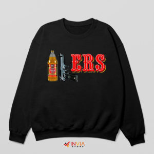 San Francisco 49ers 40oz Beer Black Sweatshirt Olde English 800