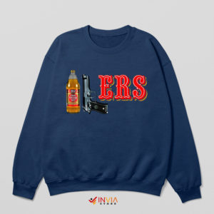 San Francisco 49ers 40oz Beer Navy Sweatshirt Olde English 800