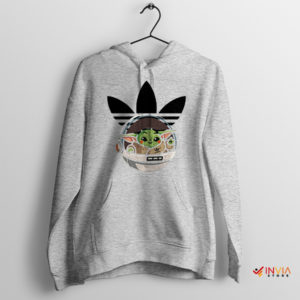 Baby Yoda Meme Adidas Symbol SPort Grey Hoodie Star Wars Timeline