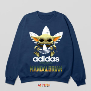 Galactic Cuteness The Child Baby Yoda Adidas Navy Sweatshirt