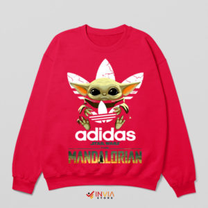 Galactic Cuteness The Child Baby Yoda Adidas Red Sweatshirt